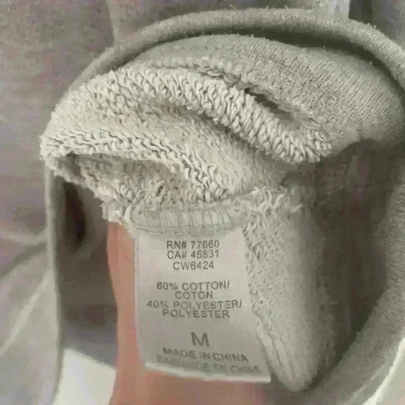 Chaser raw edge heather grey crewneck pullover sweater shirt women's‎  size M - Picture 6 of 7